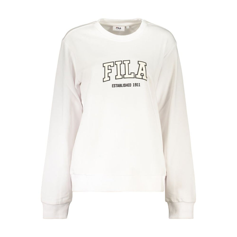 Fila White Cotton Women's Sweatshirt - Trendy Comfort