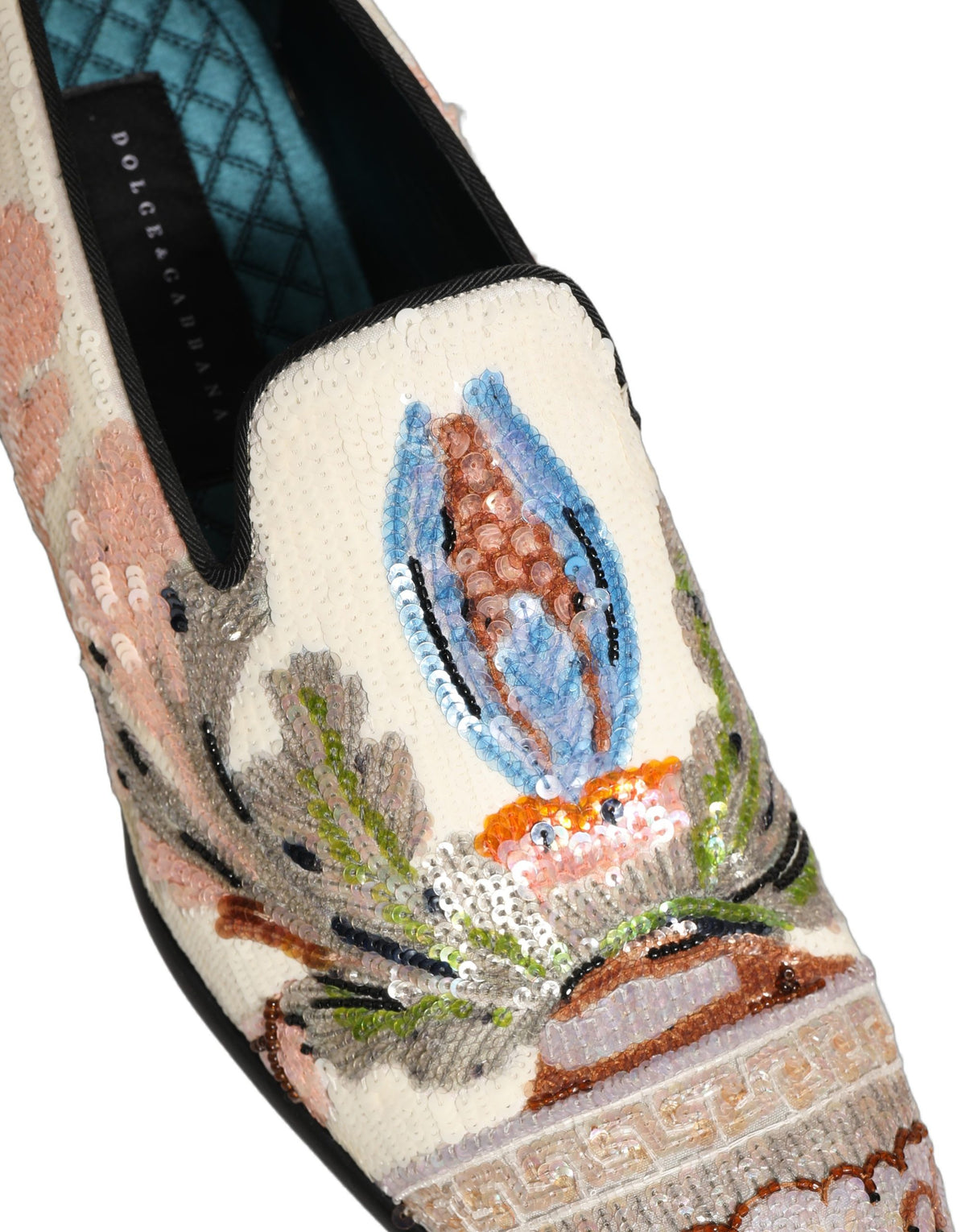 Dolce & Gabbana Multicolor Sequin Embroidered Loafers