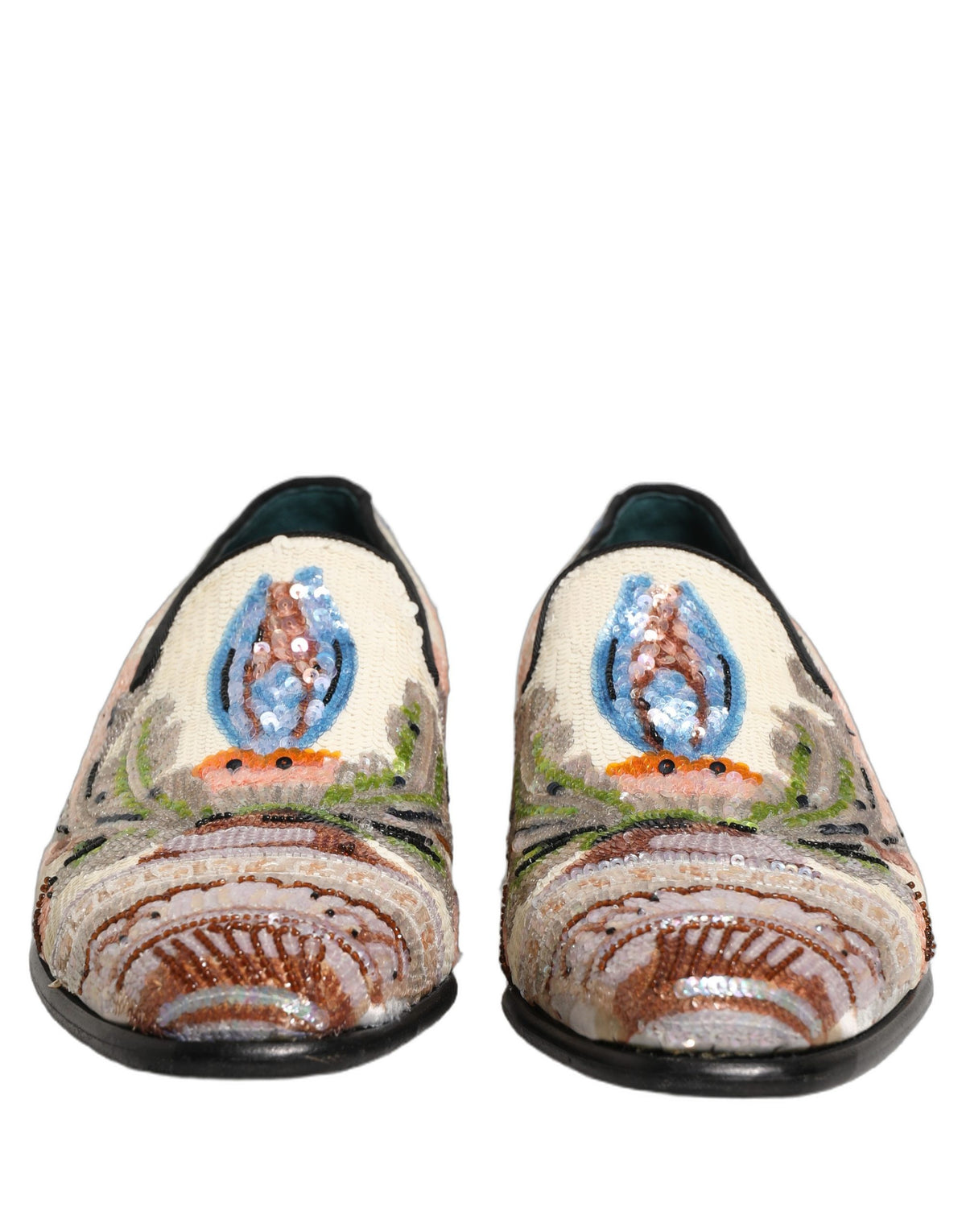 Dolce & Gabbana Multicolor Sequin Embroidered Loafers