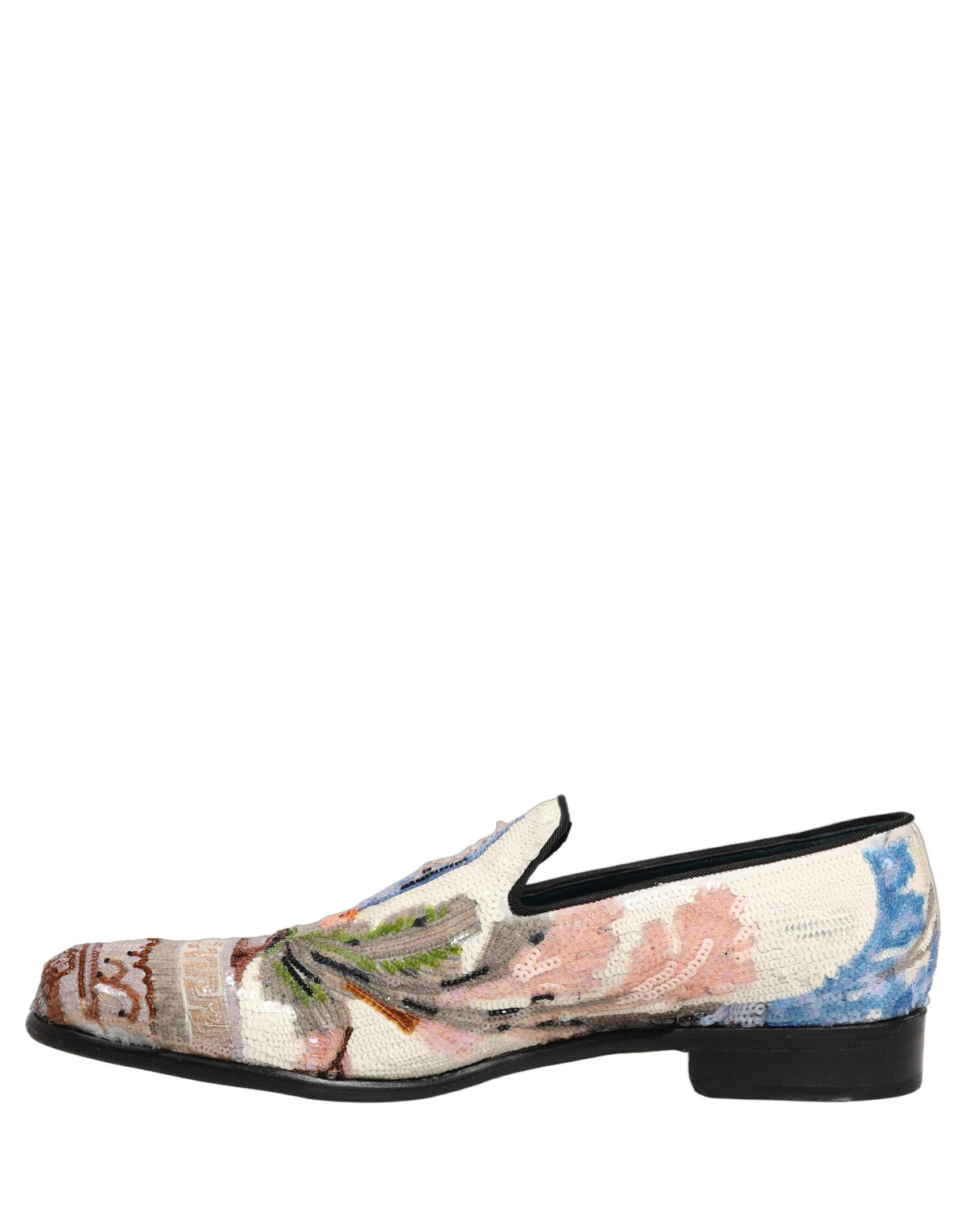 Dolce & Gabbana Multicolor Sequin Embroidered Loafers