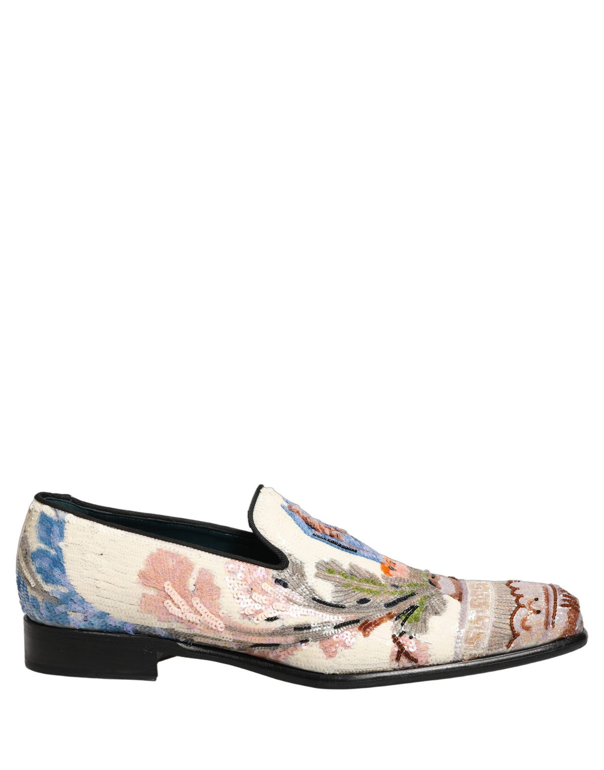 Dolce & Gabbana Multicolor Sequin Embroidered Loafers