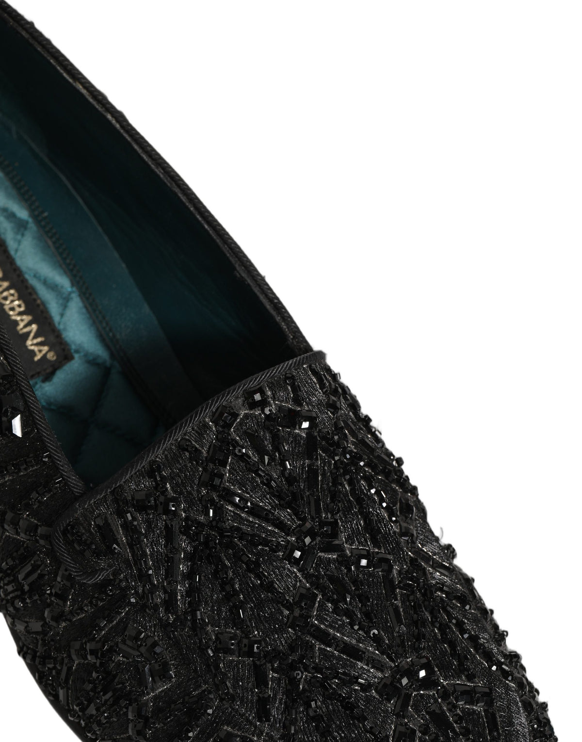 Dolce & Gabbana Black Velvet Embroidered Dress Loafers