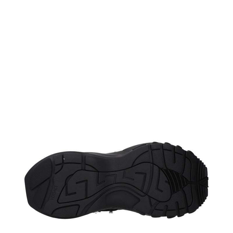 Versace Black Fabric Chunky Sneakers for Men