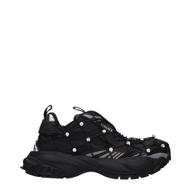 Versace Black Fabric Chunky Sneakers for Women