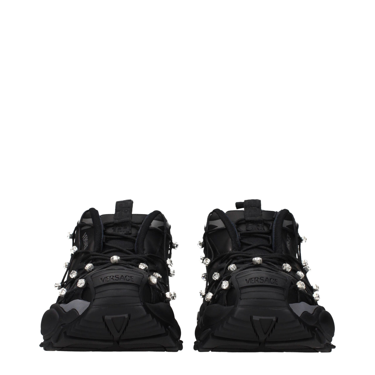 Versace Black Fabric Chunky Sneakers for Women