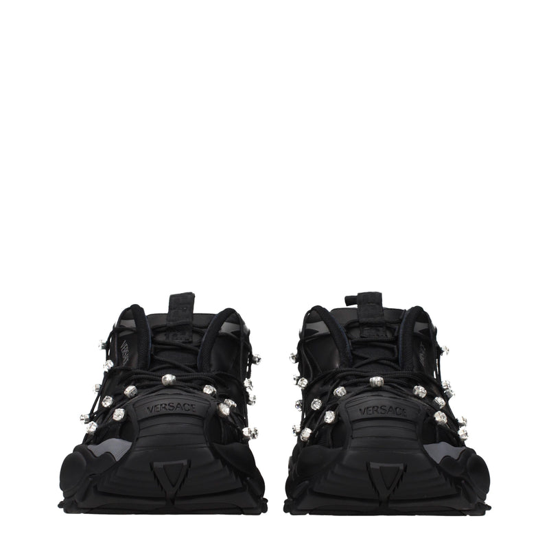 Versace Black Fabric Chunky Sneakers for Women