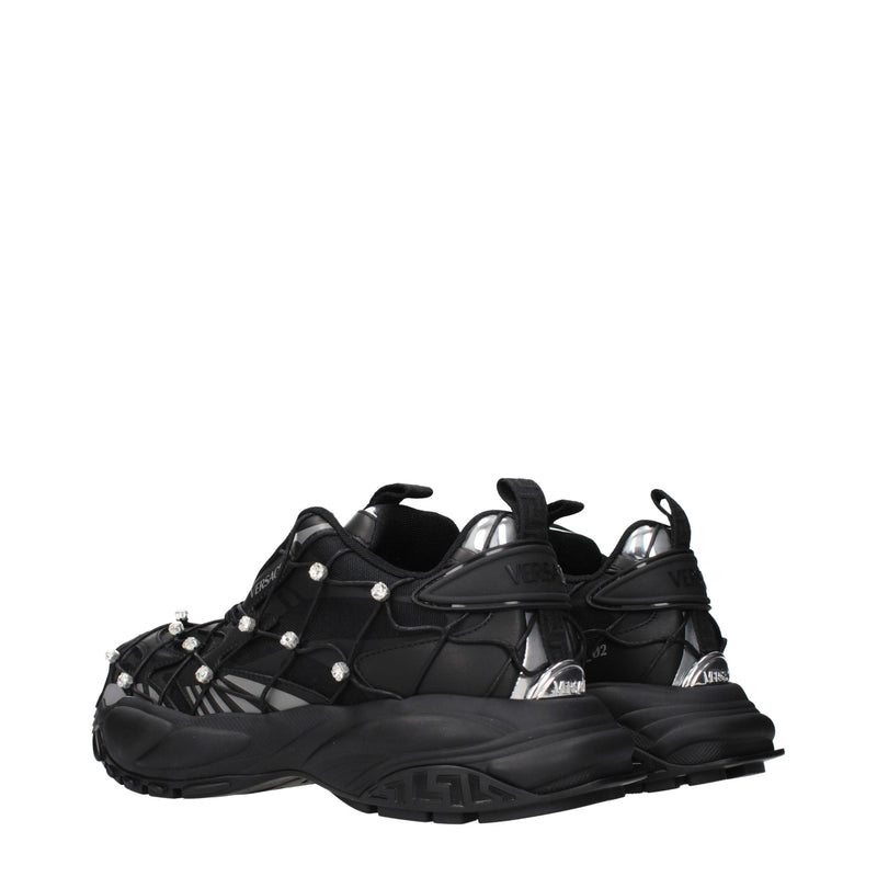 Versace Black Fabric Chunky Sneakers for Women