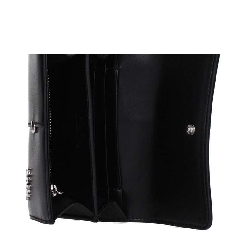 Karl Lagerfeld Black Polyurethane Wallet for Women