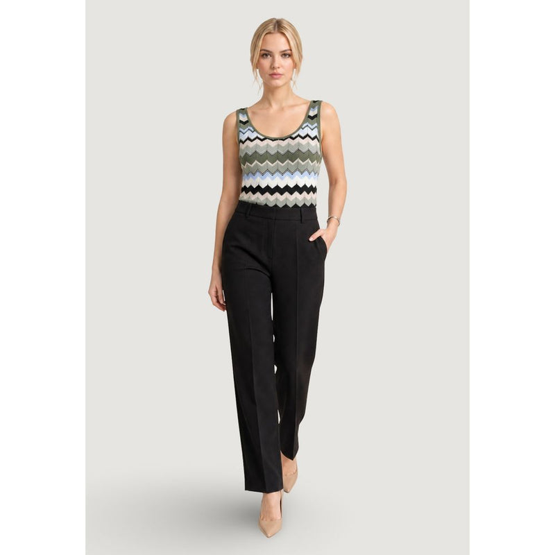 Street One Green Marabou Tank Top - Modern Zig-Zag Design