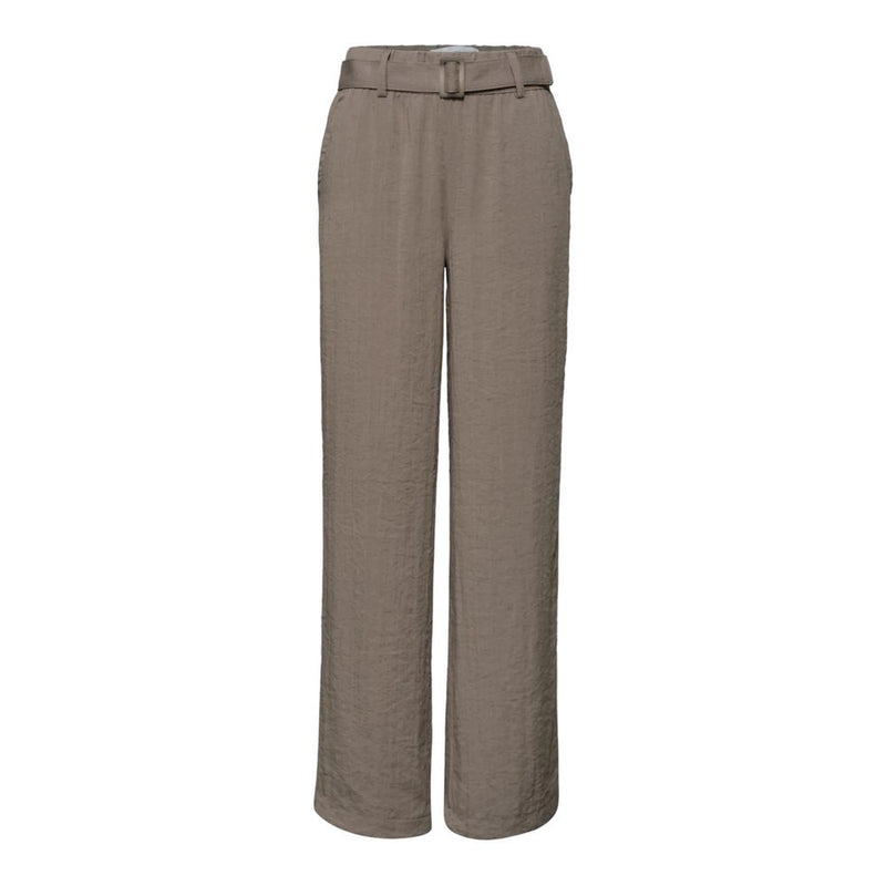 Street One Beige Viscose Casual Pants - Modern Wide Leg Design