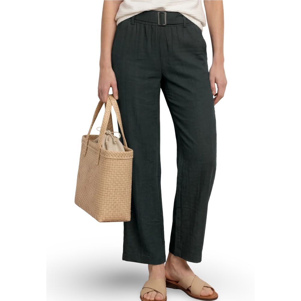 Street One Black Viscose Wide Leg Casual Pants