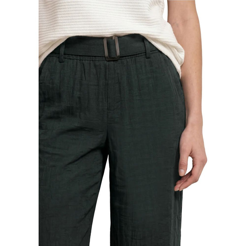 Street One Black Viscose Wide Leg Casual Pants