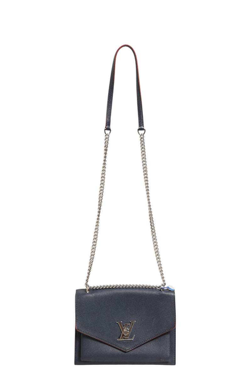 Louis Vuitton Mylockme Leather Chain Shoulder Bag - Navy Blue