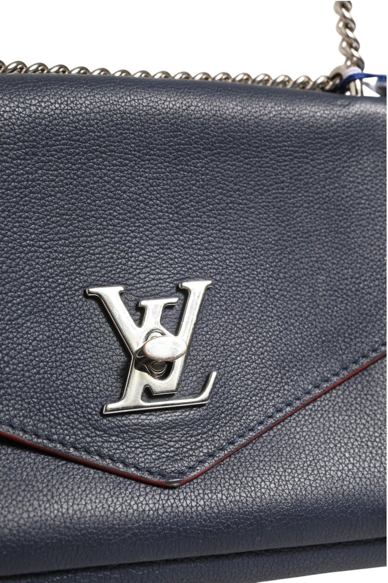 Louis Vuitton Mylockme Leather Chain Shoulder Bag - Navy Blue