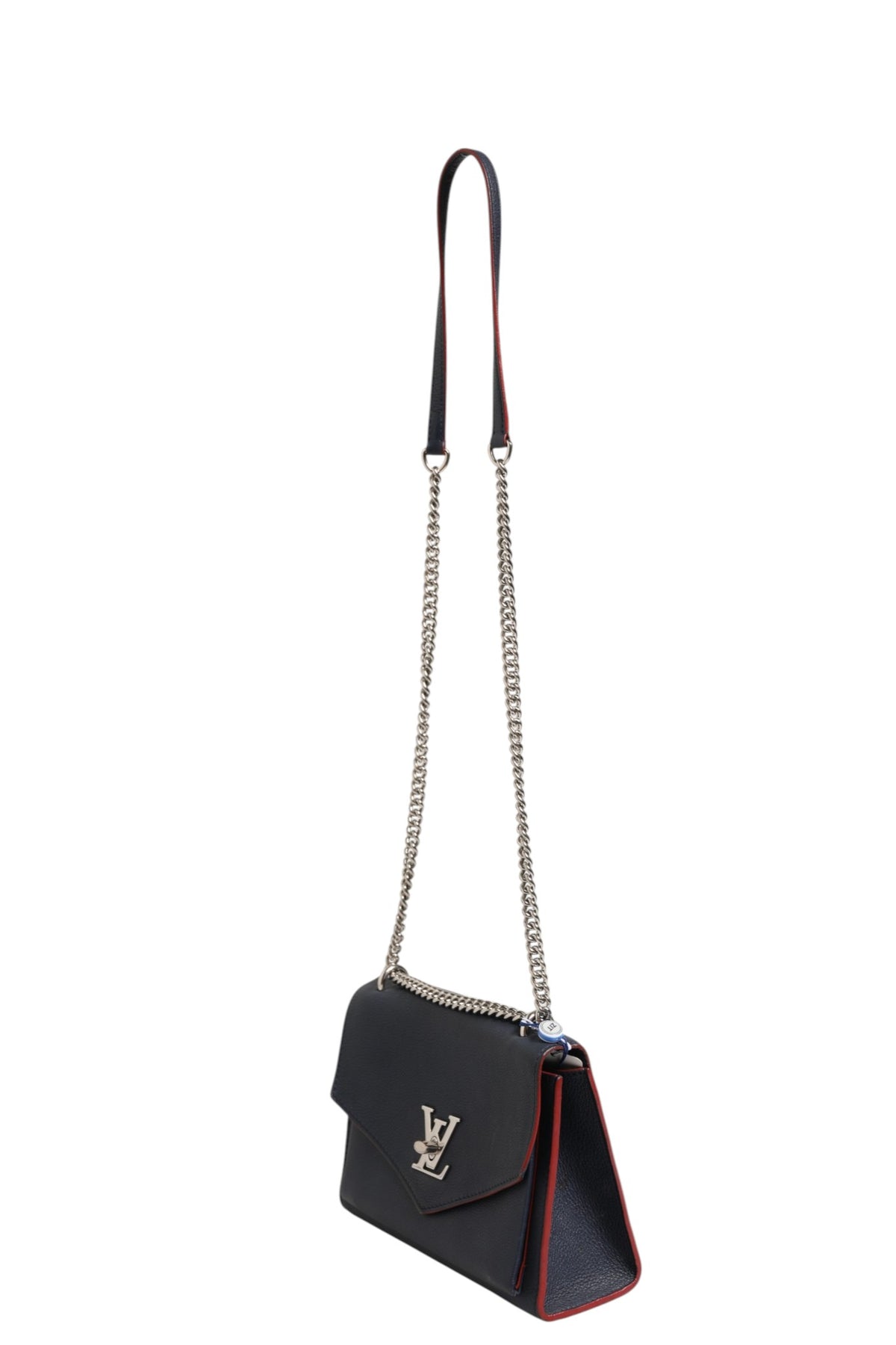 Louis Vuitton Mylockme Leather Chain Shoulder Bag - Navy Blue