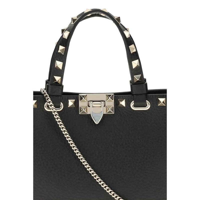 Valentino Garavani Black Calf Leather Bos Taurus Shoulder Bag