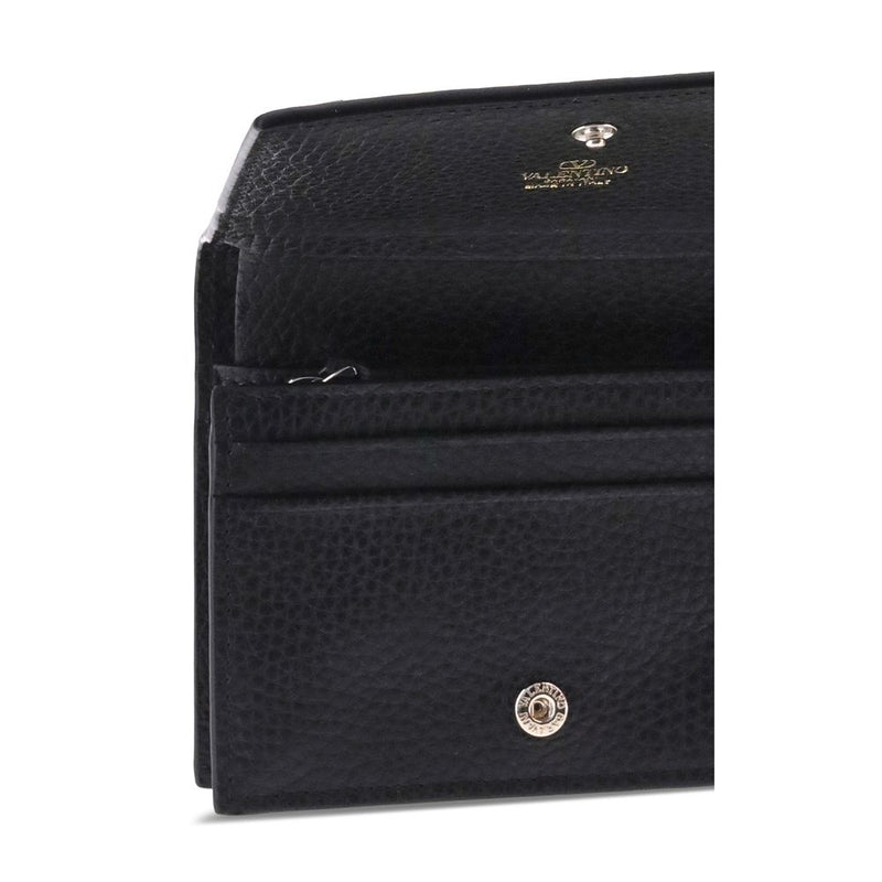 Valentino Garavani Black Calf Leather Bos Taurus Wallet