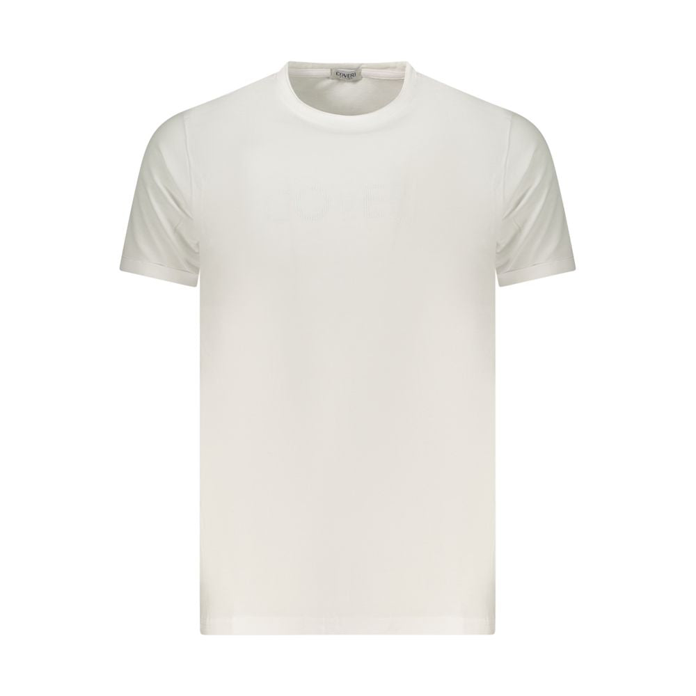 Coveri Moving White Cotton Men's T-Shirt - Stylish & Comfortable