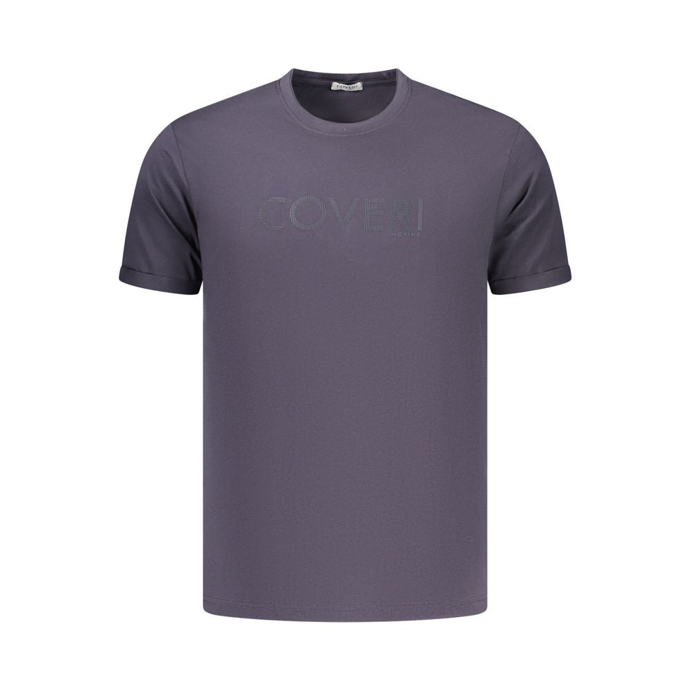 Coveri Moving Blue Cotton Men's T-Shirt - Stylish & Comfortable