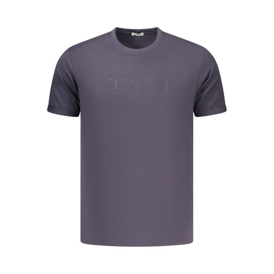 Coveri Moving Blue Cotton Men's T-Shirt - Stylish & Comfortable