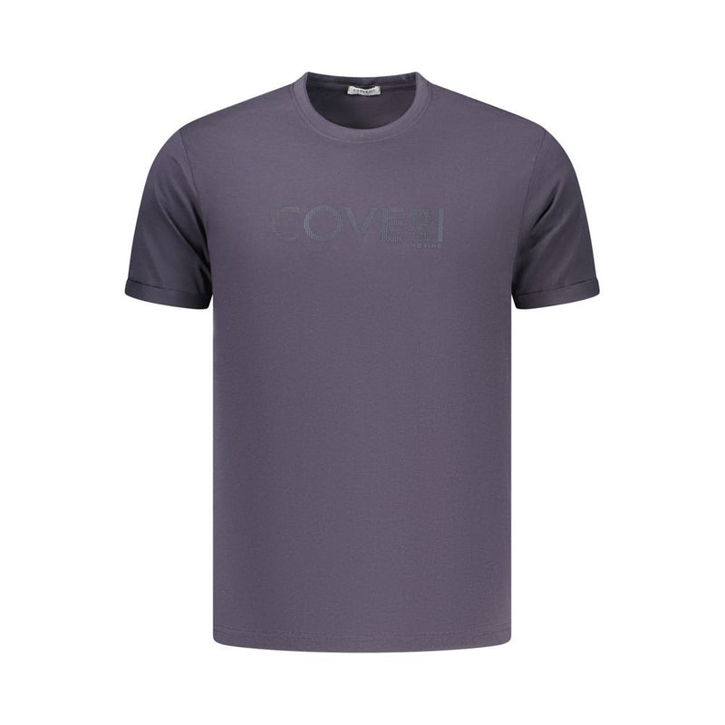 Coveri Moving Blue Cotton Men's T-Shirt - Stylish & Comfortable