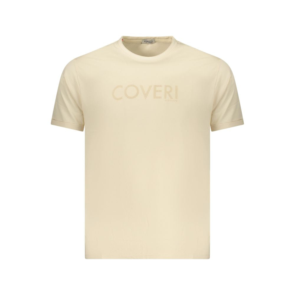 Coveri Moving Beige Cotton Men's T-Shirt