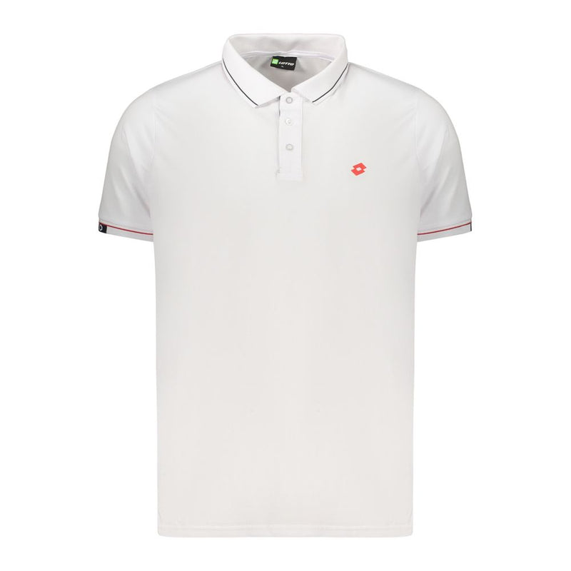 Lotto White Polyester Men's Polo Shirt