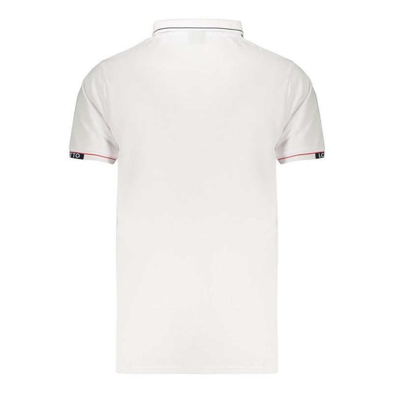 Lotto White Polyester Men's Polo Shirt