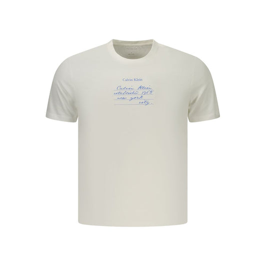 Calvin Klein White Cotton T-Shirt - Classic Crew Neck