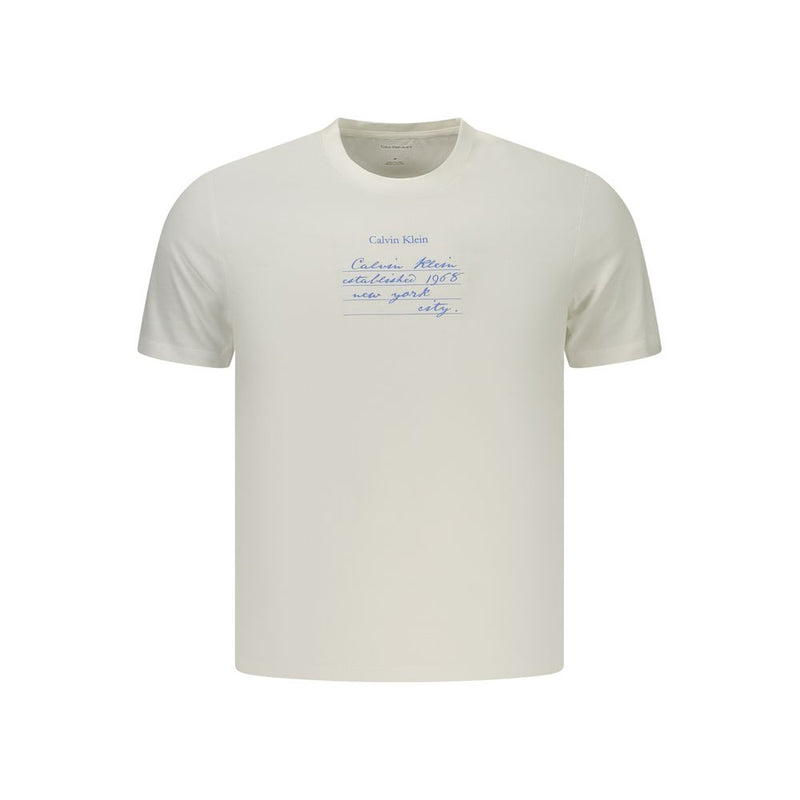 Calvin Klein White Cotton T-Shirt - Classic Crew Neck