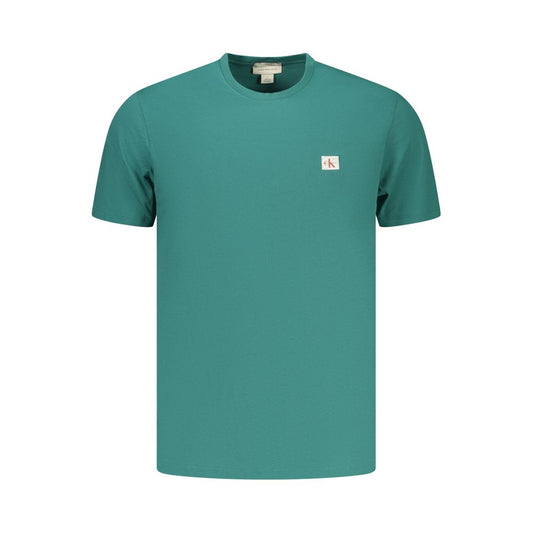 Calvin Klein Green Cotton T-Shirt - Classic Fit Crew Neck