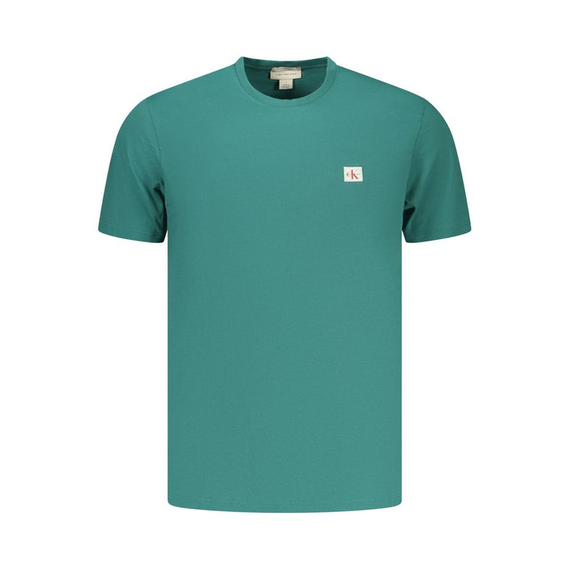 Calvin Klein Green Cotton T-Shirt - Classic Fit Crew Neck