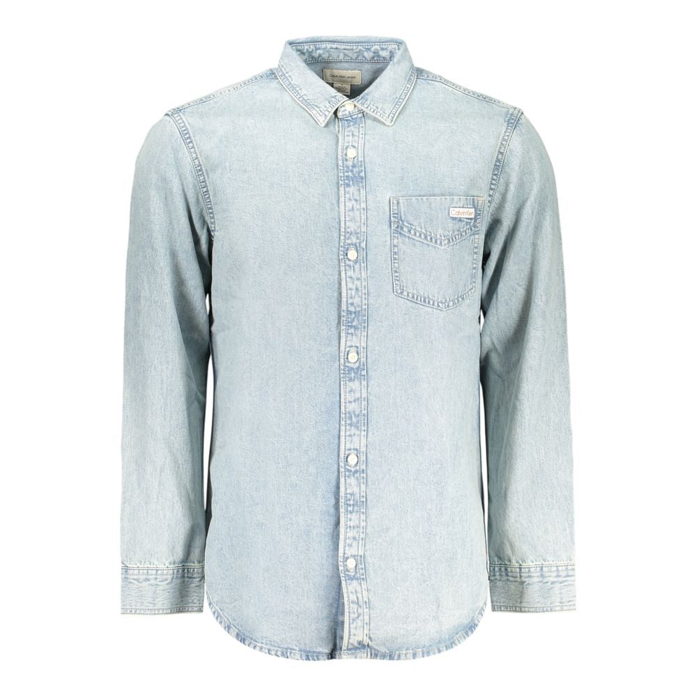 Chemise en Denim Bleu Calvin Klein pour Homme