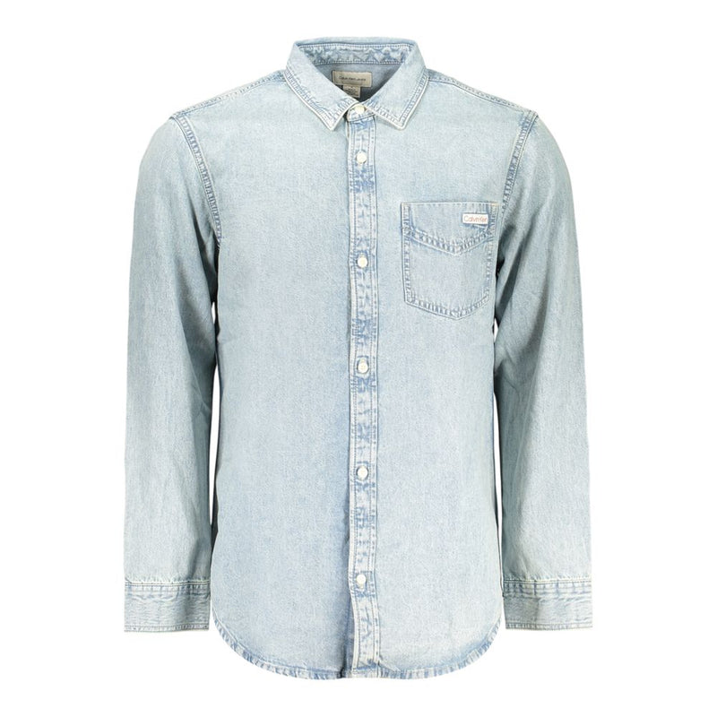 Chemise en Denim Bleu Calvin Klein pour Homme