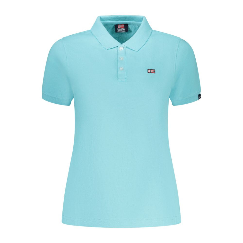 Polo Shirt Femme en Coton Bleu - Norway 1963