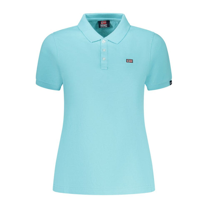 Polo Shirt Femme en Coton Bleu - Norway 1963