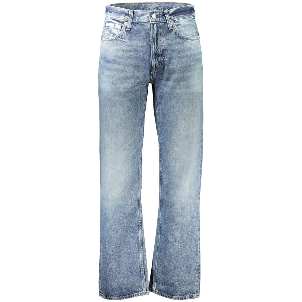 Calvin Klein Blue Cotton Straight-Leg Jeans