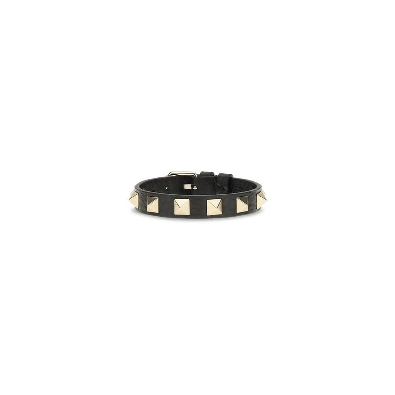 Bracelet en Cuir de Veau Noir Valentino Garavani
