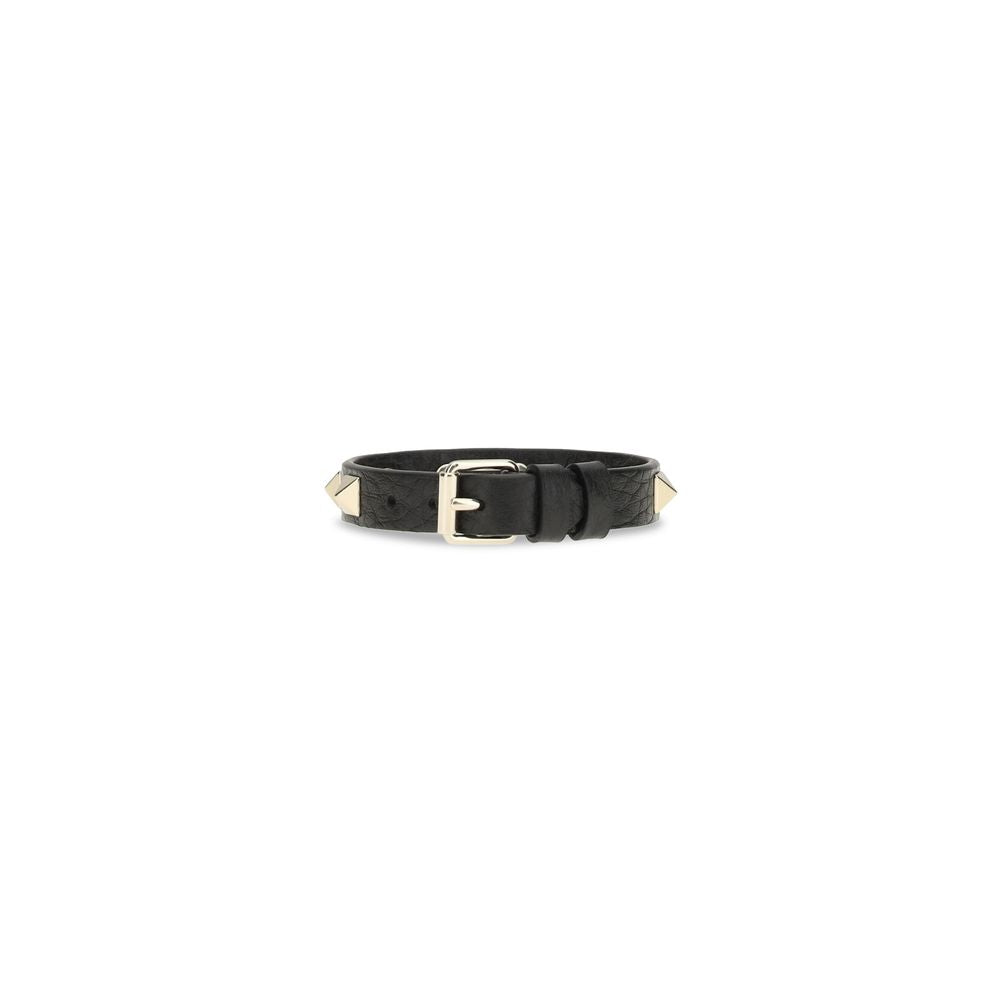 Bracelet en Cuir de Veau Noir Valentino Garavani