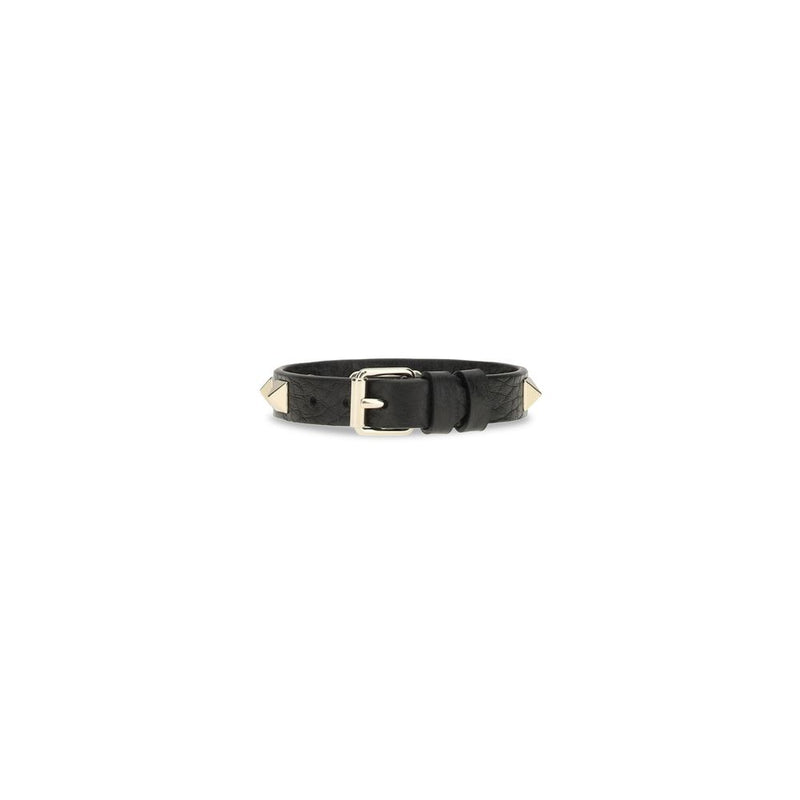 Bracelet en Cuir de Veau Noir Valentino Garavani