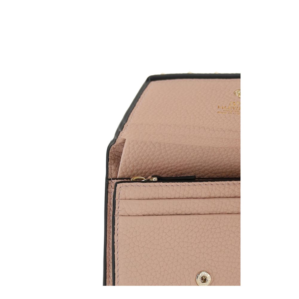 Valentino Garavani Pink Calf Leather Bos Taurus Wallet