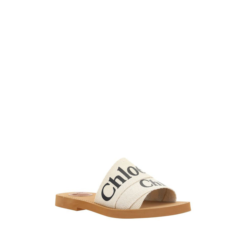 Chloé White Rubber Flat Sandals - Stylish Comfort for Summer