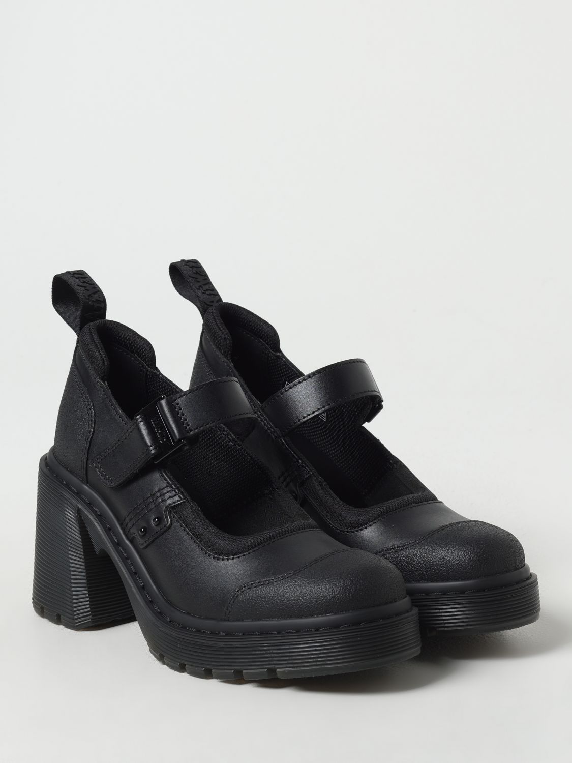 Dr. Martens Black Leather Platform Pumps for Women
