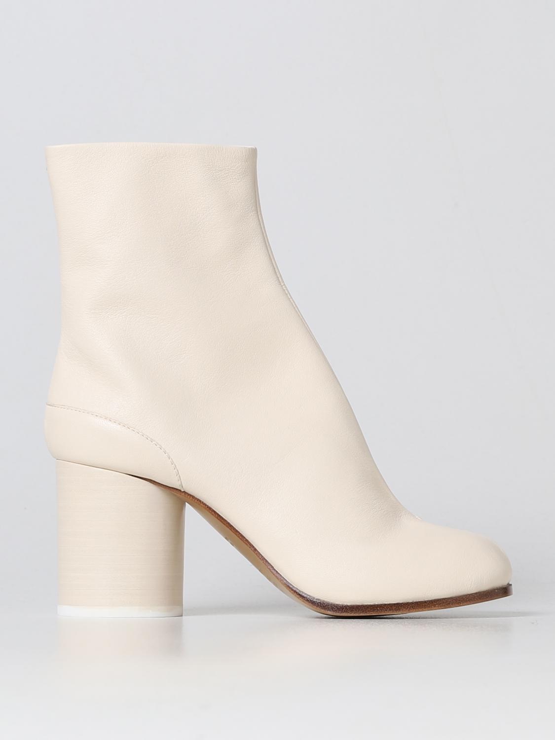 Maison Margiela White Leather Ankle Boots for Women