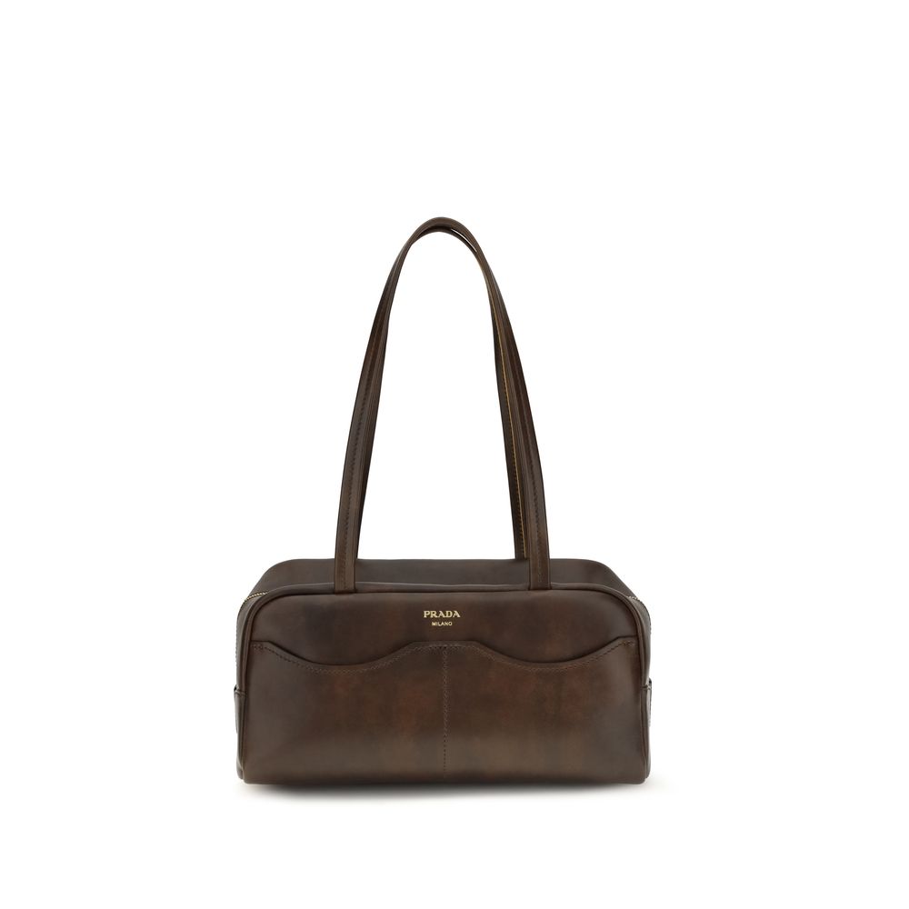 Prada Brown Calf Leather Bos Taurus Handbag