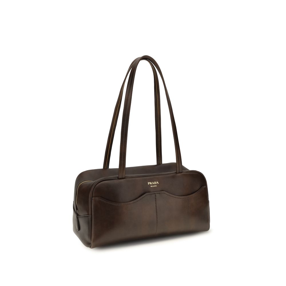 Prada Brown Calf Leather Bos Taurus Handbag