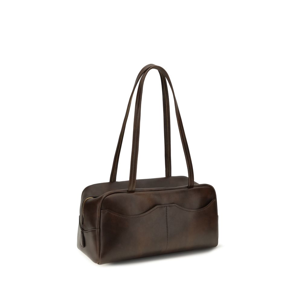 Prada Brown Calf Leather Bos Taurus Handbag
