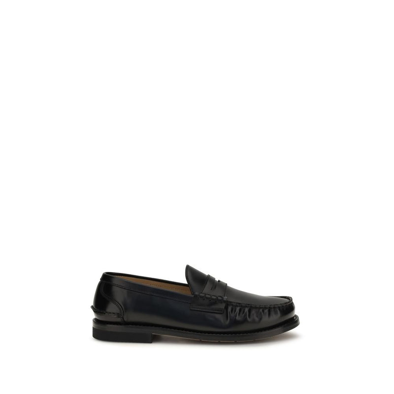 Premiata Black Calf Leather Bos Taurus Slip-On Loafers