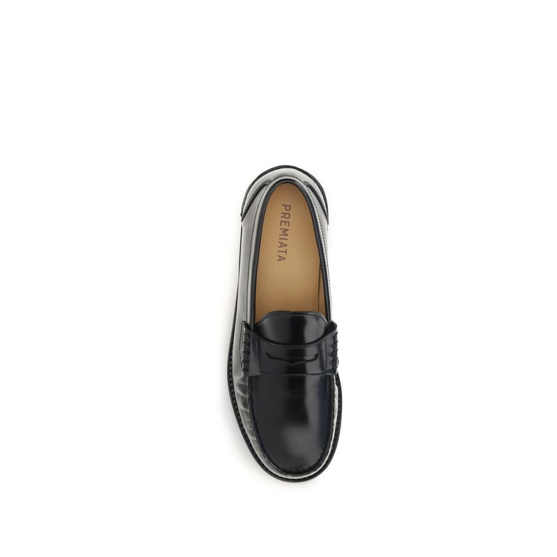 Premiata Black Calf Leather Bos Taurus Slip-On Loafers