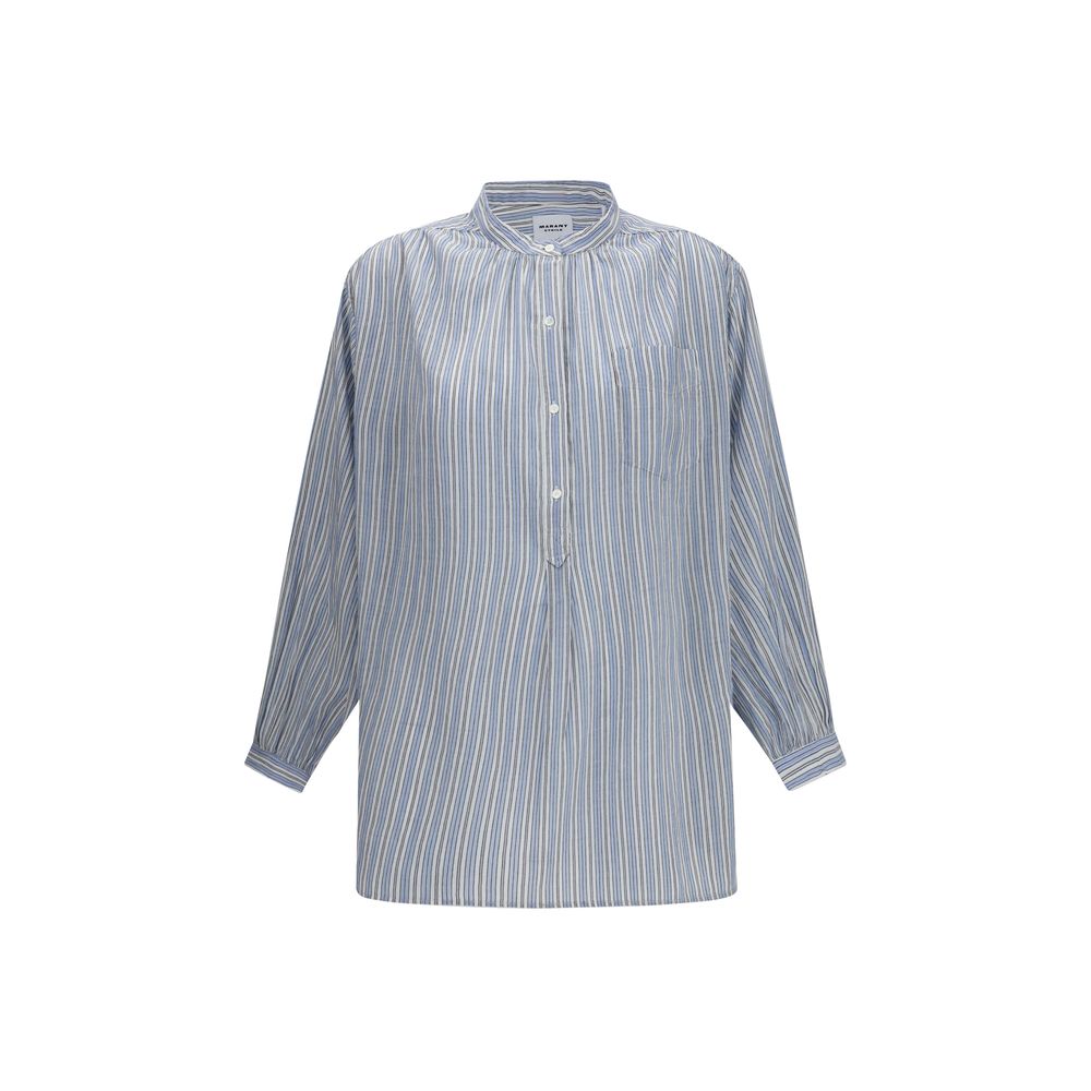 Marant Etoile Blue Cotton Striped Shirt for Women